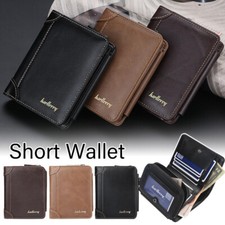 Men Vintage Coin Wallet Business PU Leather Short Casual Zipper Soft Wallet.