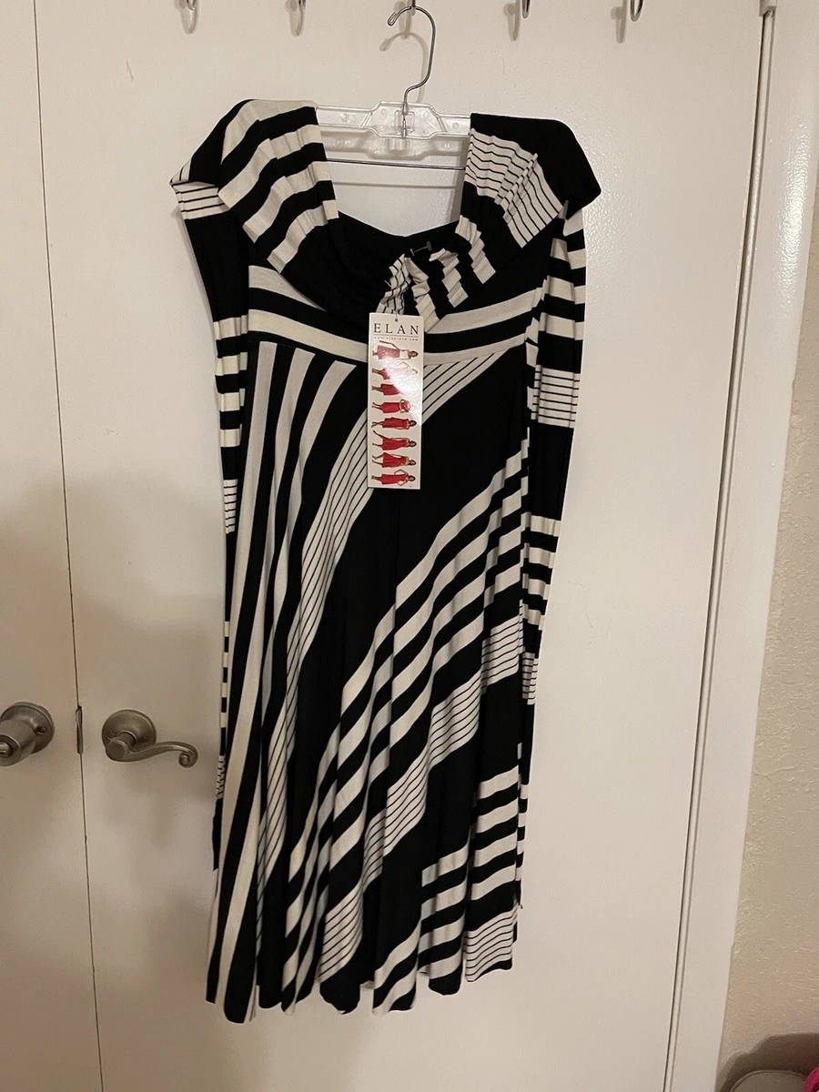 ELAN USA Dress Skirt Black White Multiple ways to wear it. size M