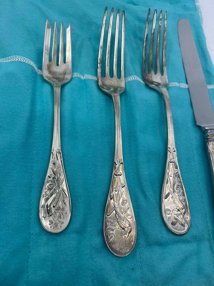 Tiffany & Co. Audubon cinco peças prata esterlina configuração de lugar (sem monograma) - Imagem 4 de 4