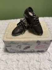 Jazz Shoes Trinket Box Enesco  Its All About Dance Covered Glitter Porcelain