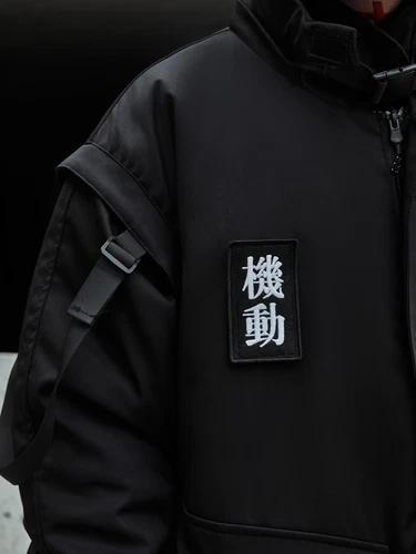Niepce Japanese Streetwear Winter Parka Jacket with Strap Casual Techwear Coat image 6