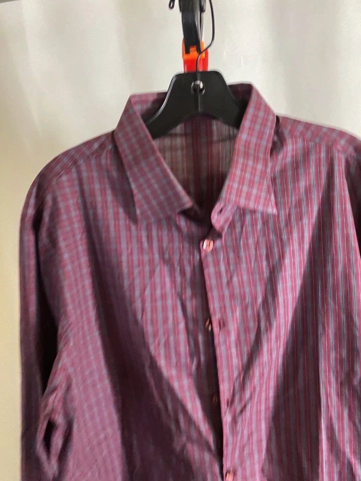 J Lindeberg Red Check LONG SLEEVE SHIRT XL 17 x 37/38 Extra Large  - Image 4 of 4