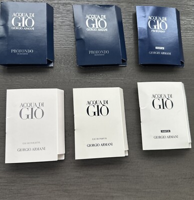 Lot Of 6 Armani Acqua Di Gio Men Spray Sample 1.2mL / 0.04oz .Travel Size