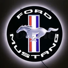 Ford Mustang Logo Slim 16" Backlit LED Hanging Wall Sign Neonetics 7LEDMS