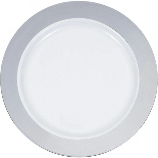 Silver rimmed dinner hot sale plates