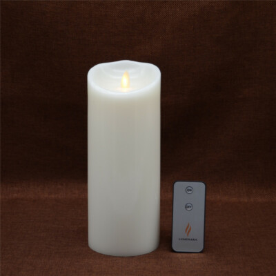 Luminara Battery Operated Pillar Real Wax Flickering Led Candle White for Home