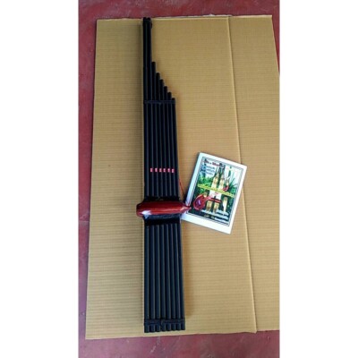 Black Khaen Bamboo Thai Isan Mouth Organ Musical Instrument Key Am Professiona