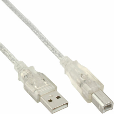 InLine  USB 2.0 Kabel Stecker A zu Stecker B transparent 7,0m