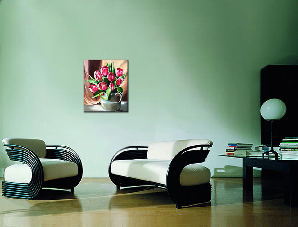 NOVAARTE Acryl Gemälde Bild Blumen Abstrakt Malerei Kunst Modern Tulpen ORIGINAL - Bild 3 von 4