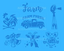 7 Farm Resusable Stencil Set