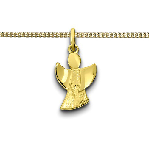 Echt Gold 333 Moderner Kinder Baby Taufe Kommunion Schutz Engel Mit Silber Kette-image