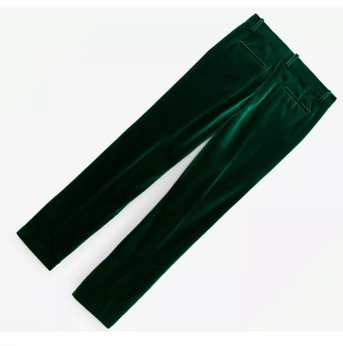 ZARA NEW WOMAN HIGHWAIST STRAIGHT FIT VELVET TROUSERS PANT GREEN M 8313/514 - Picture 5 of 11