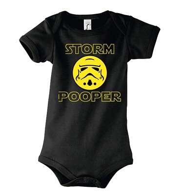 Youth Designz Baby Strampler Storm Pooper Print Body Fun Spruch Star Luke Wars 