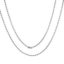 Stainless Steel 60 cm 23 5/8 Inch 2 mm Ball Link Neck Chain Necklace