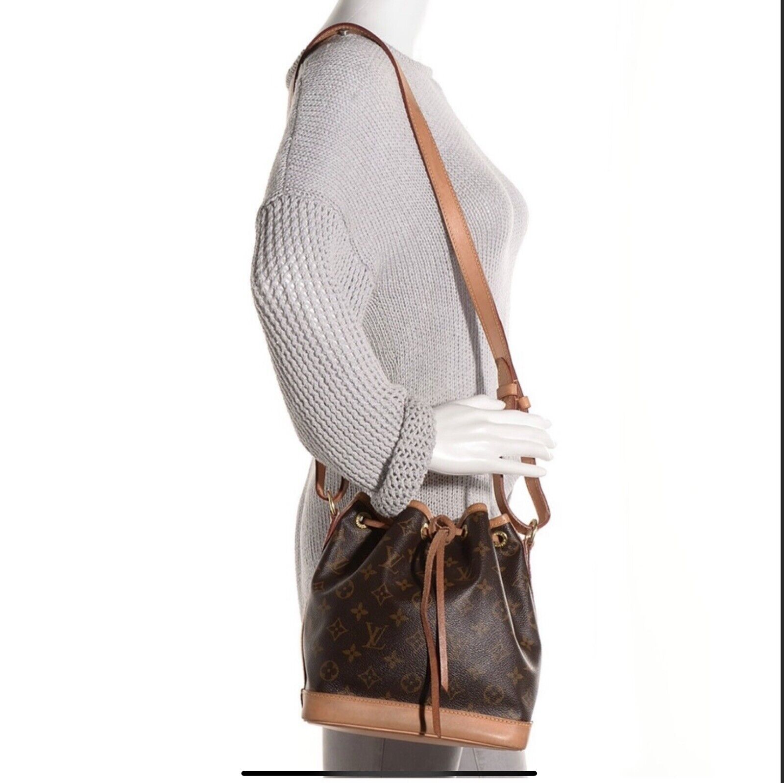 Louis Vuitton Monogram Large Drawstring Bucket Bag Brown