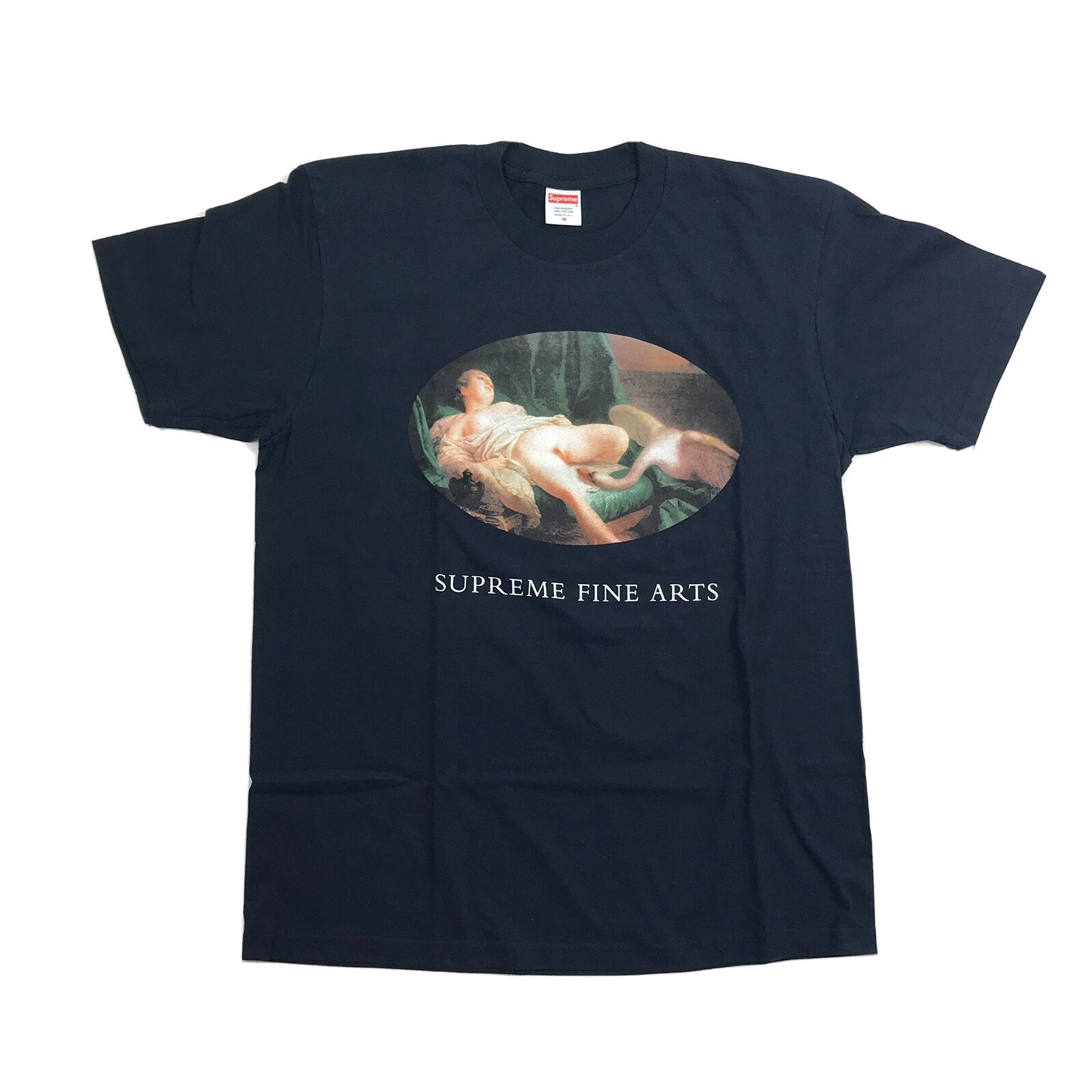T shirt coton imprimé Leda & Cygne SUPREME taille M couleur : noir