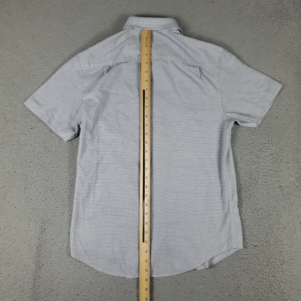 Penguin Shirt Mens Size Small Blue Striped Button Up Short Sleeve * - Image 4 of 4