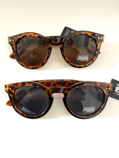 2 Pairs of Tortoise Sunglasses Frames - Black and Brown Lens Men's Women's New