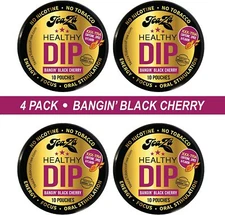 4Pk Teaza Herbal Energy Pouch Mixed Banging Black Cherry Tobacco Replacement