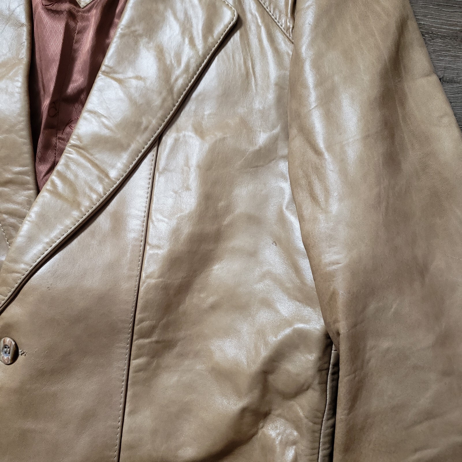 Remy Lambskin Leather Blazer Mens 44 R Black Made in USA Sport Coat