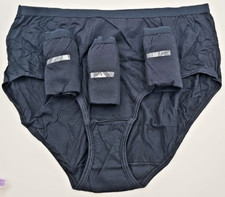 Fruit of the Loom Women BRIEF Size 10 3XL Underwear Eversoft Cotton BLACK 4 pack