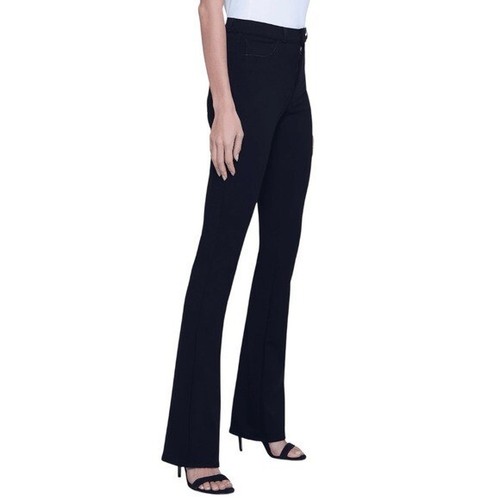 Pantalones de mezclilla elásticos de corte bota de bebé lavado más oscuro tiro alto L’Agence Selma para mujer 28 - Imagen 2 de 11