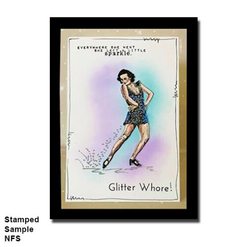 SPARKLE Wood Rubber Stamp, Saying, Inspirational Words Phrase Greetings Glitter - Picture 5 of 8