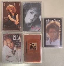 Lot of 5 Country Music Cassette Tapes Reba Shania Vince Gill