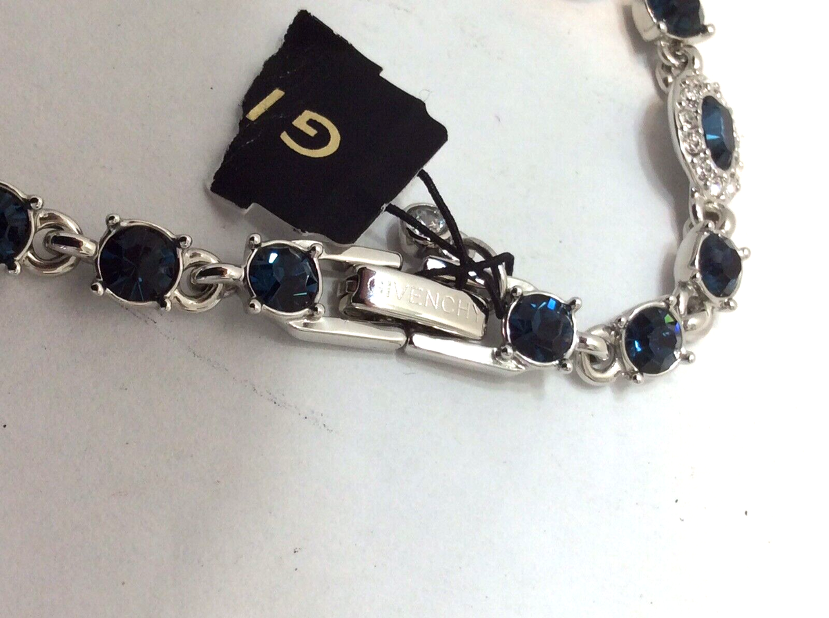 GIVENCHY Flex Round Blue Clear Rhinestones Bracelet Clasp