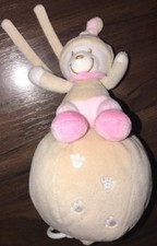 Nicotoy C&A Spieluhr Teddybär Plüschtier Stofftier Braun Rosa Ball Schal Mütze