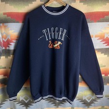 VTG 90s Disney Pooh Tigger Embroidered Navy Blue Crewneck Sweatshirt Mens XL USA
