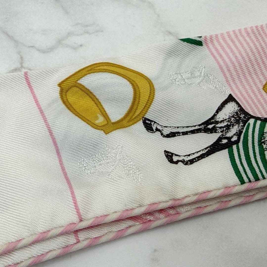 Hermes Twilly Garde Robe Pop Scarf White Genuine Authentic Rare Vintage image 7
