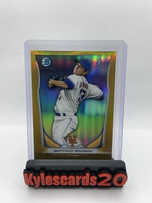 Matthew Bowman 2014 Bowman Chrome Prospects Gold SP 18/50 New York Mets!