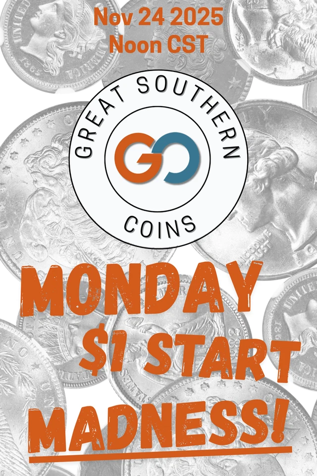 Monday | FREE SHIPPING $1 'n' Roll Mania Rare Coin Auctions
