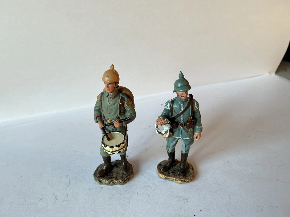 LOT DE 3 Soldats Allemands en plomb figurine soldat hauteur 10,5 cm EUR