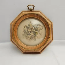 Gabriel Huquier Framed Replica Three Children Amoung Clouds Wooden Octagon Frame