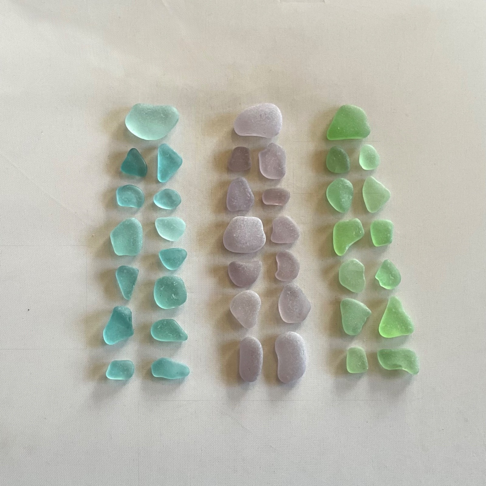 Genuine Beach Sea Glass Aqua Deep Lavender Pistachio Surf-tumbled Mendocino CA