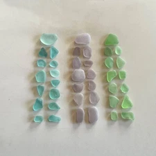 Genuine Beach Sea Glass Aqua Deep Lavender Pistachio Surf-tumbled Mendocino CA
