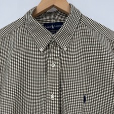 Ralph Lauren Classic Fit Mens Gingham Check Long Sleeve Button Down Shirt XL