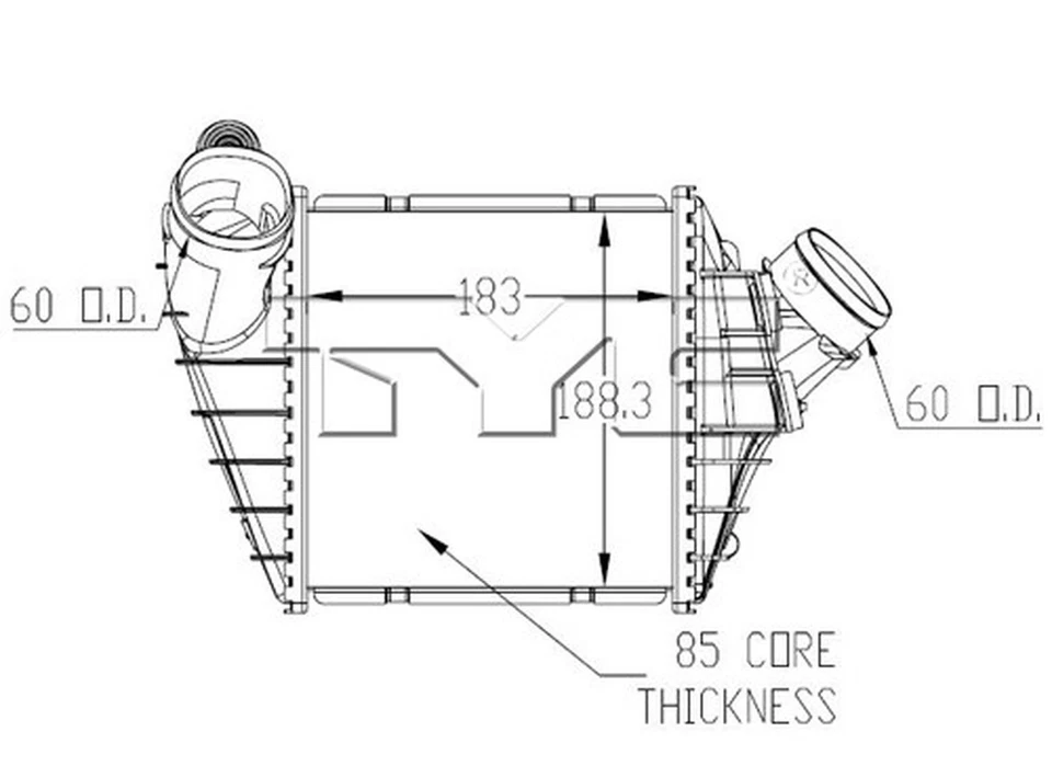 Intercooler TYC 18034 para Volkswagen Beetle 99-05 Foto 4 de 4