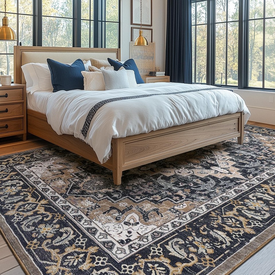 Area Rugs 5x7, Machine Washable Area Rug, Super Soft Faux-Wool Area ...