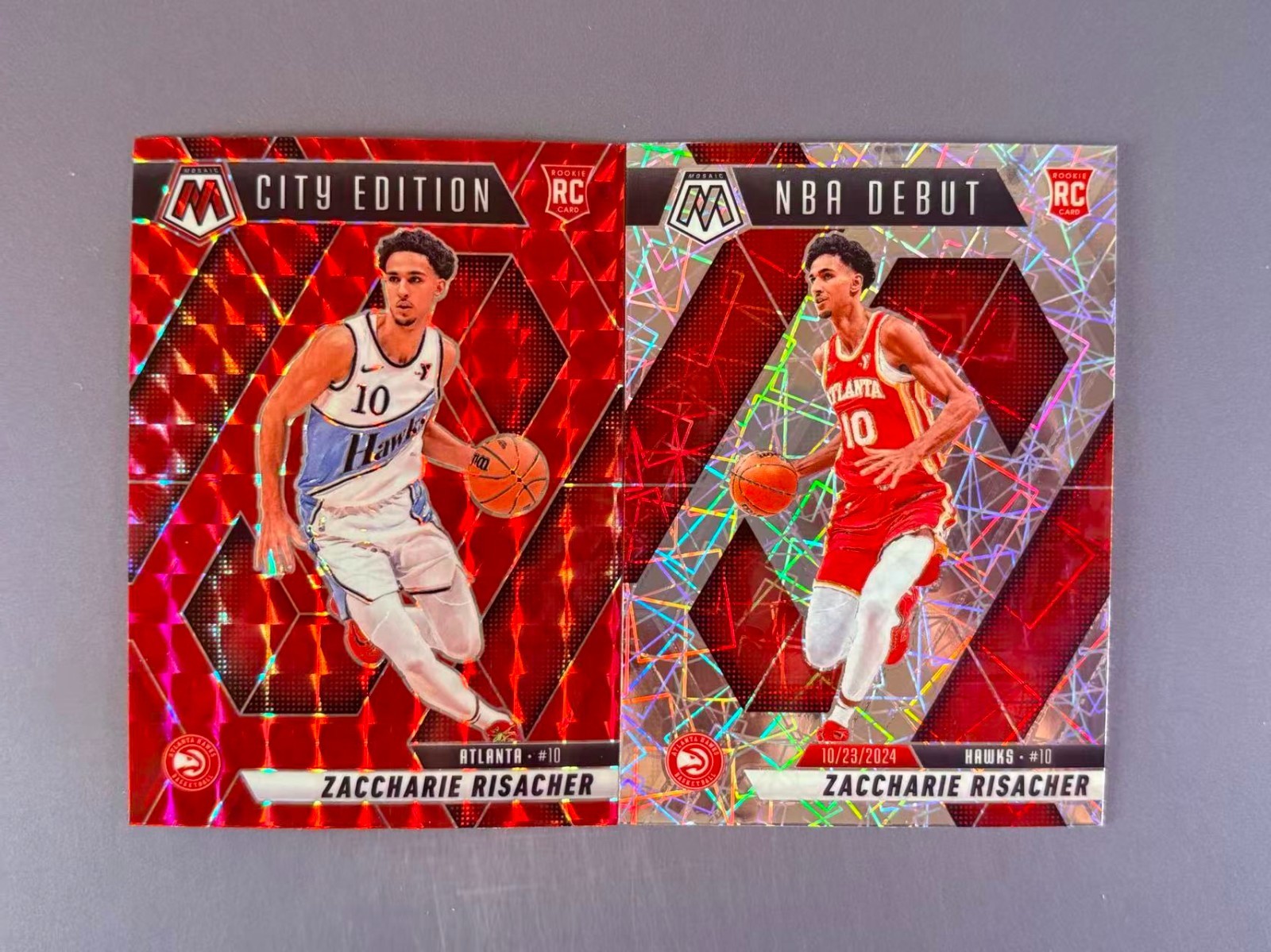 Zaccharie Risacher 2024-25 Panini Mosaic Red Prizm RC #274