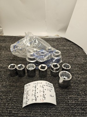 (13 Piece) Proto 1 Inch Drive 12 Point Shallow Socket 2'' to 1-1/16''