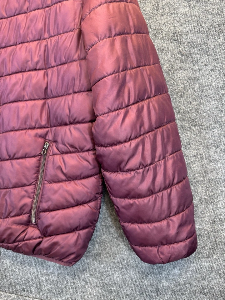 Abrigo cálido Big Chill XXL acolchado acolchado acolchado granate cremallera completa para mujer Foto 2 de 4