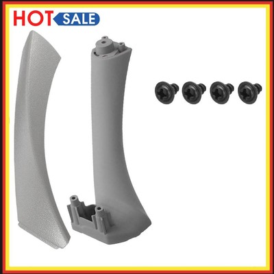 2pcs Right Side Inner Front Door Panel Pull Trim+Cover for E90 E91 (Grey)