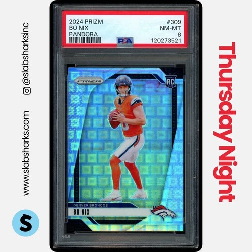 2024 PANINI PRIZM #309 BO NIX PANDORA RC ROOKIE /400 PSA 8