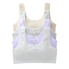 4 Pack Girls Cotton Crop Bra Tops Plain Underwear Back School 95 Cotton Puberty