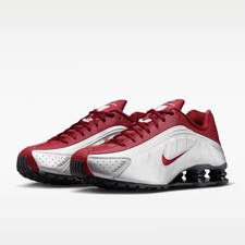 Nike Shox R4 Metallic Silver Team Crimson Black Shoes HQ1988-009 Men  s 10 NBY