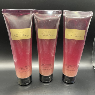 3 Avon Far Away Body Scrub and Wash 6.7 Oz. Sealed NEW .