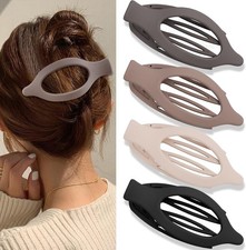 4 PCS Hair Clips for Women - Flat Claw Clips for Thick Thin Hair, Matte French